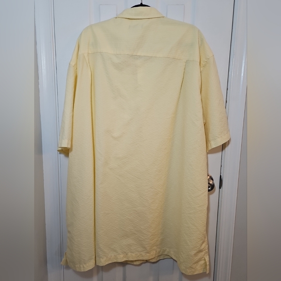 Van Heusen Short Sleeve Shirt Mens 4XL Tall 21-21.5 Neck Natural Stretch Yellow - Picture 2 of 5